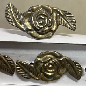 Vintage Flower Brass Napkin Rings